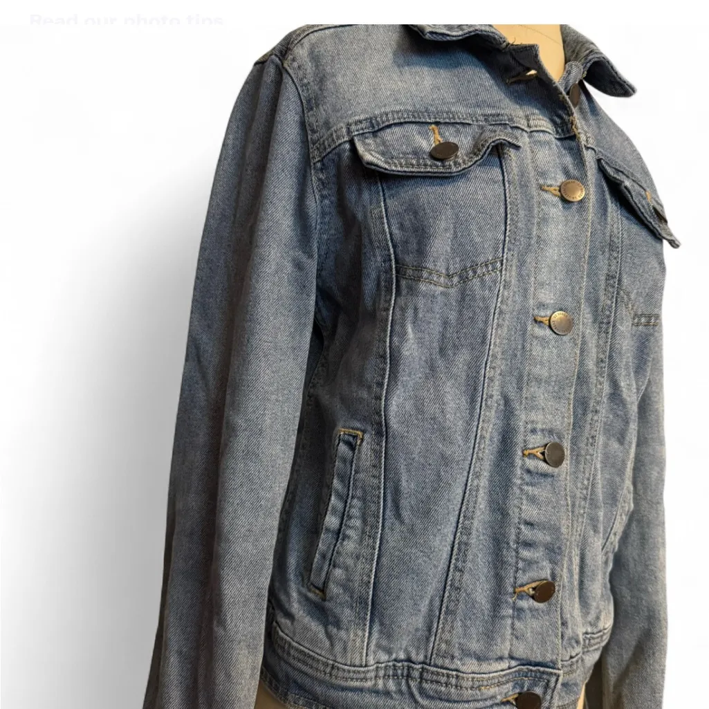 Women's Denim Jacket Blue Size S Casual Long Sleeve - Image 7