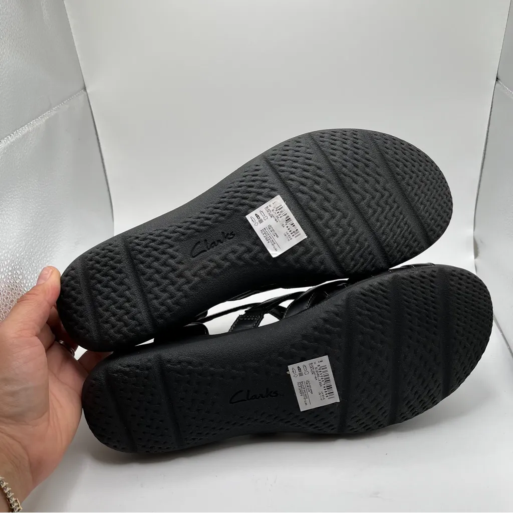 NWB Clarks Women's Elizabelle Sea black leather size 11 Wide - Image 9