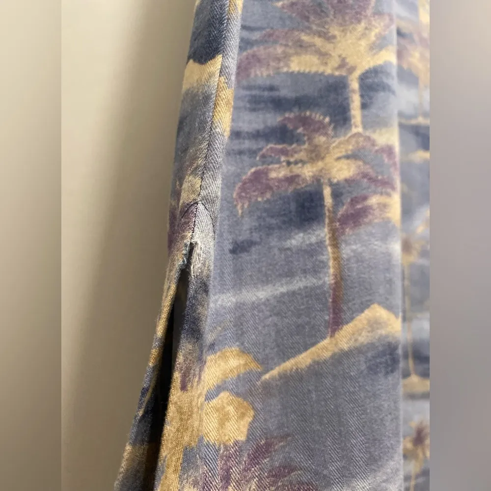 VTG Caribbean Joe Let Go Blue Hawaiian Palm Tree Print Sleeveless Maxi Dress - L - Image 14