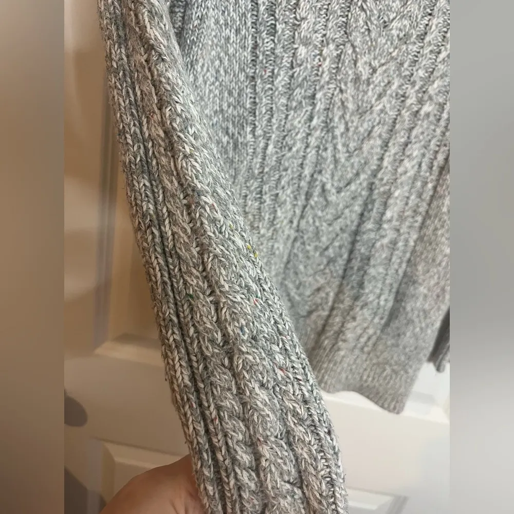 Old Navy VTG Cotton Acrylic Braided Knit Chunky Cable Crochet Scoop Neck Sweater - Image 11