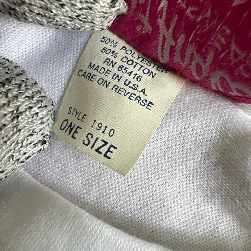 Vintage 80s Right Angle Sportswear Lightweight Short Sleeve White Glitter Size M - Image 16