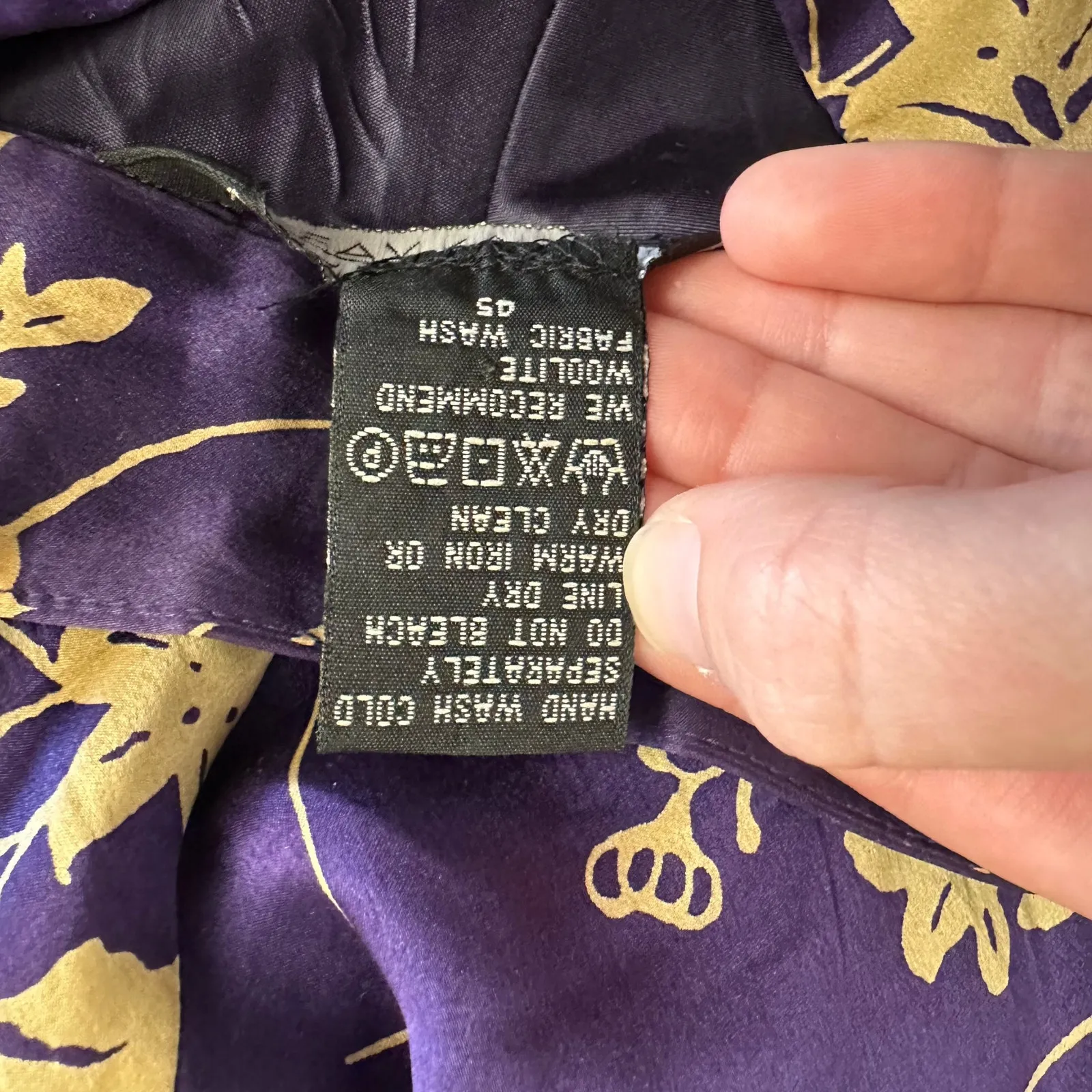 Jonathan Martin Studio‎ 100% Silk Purple Gold Floral Embroidered Midi Dress Sz 8 - Image 10