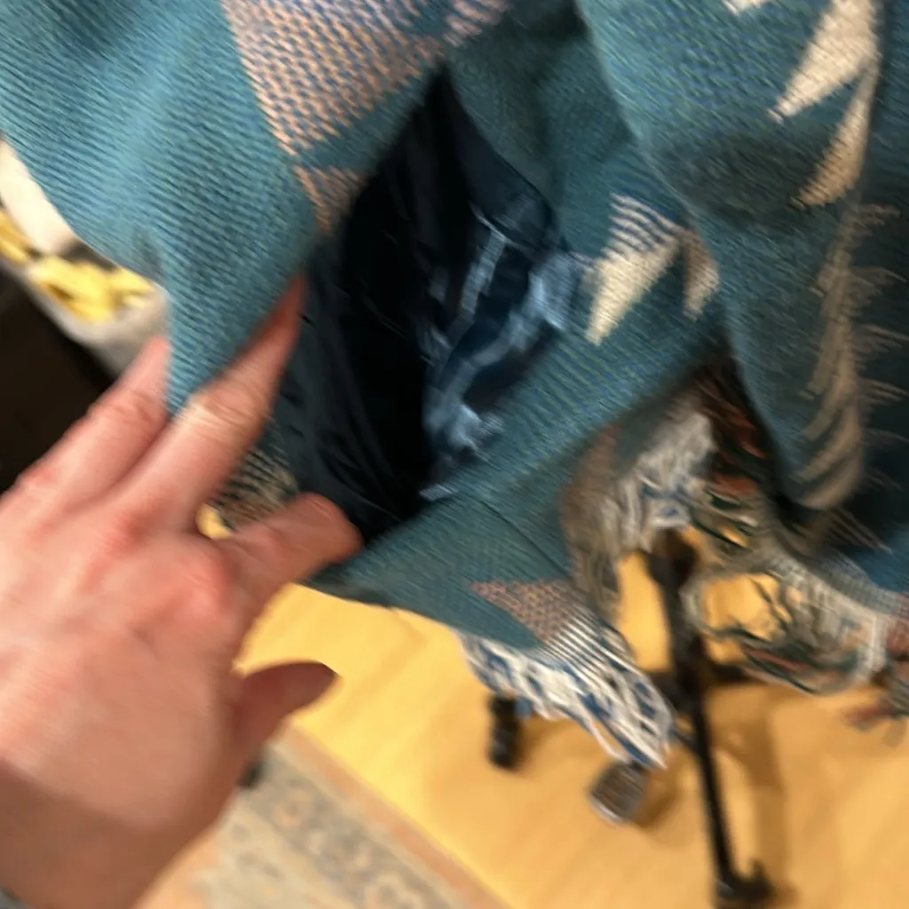 Vintage fringe southwest style shacket Blue Size L - Image 6