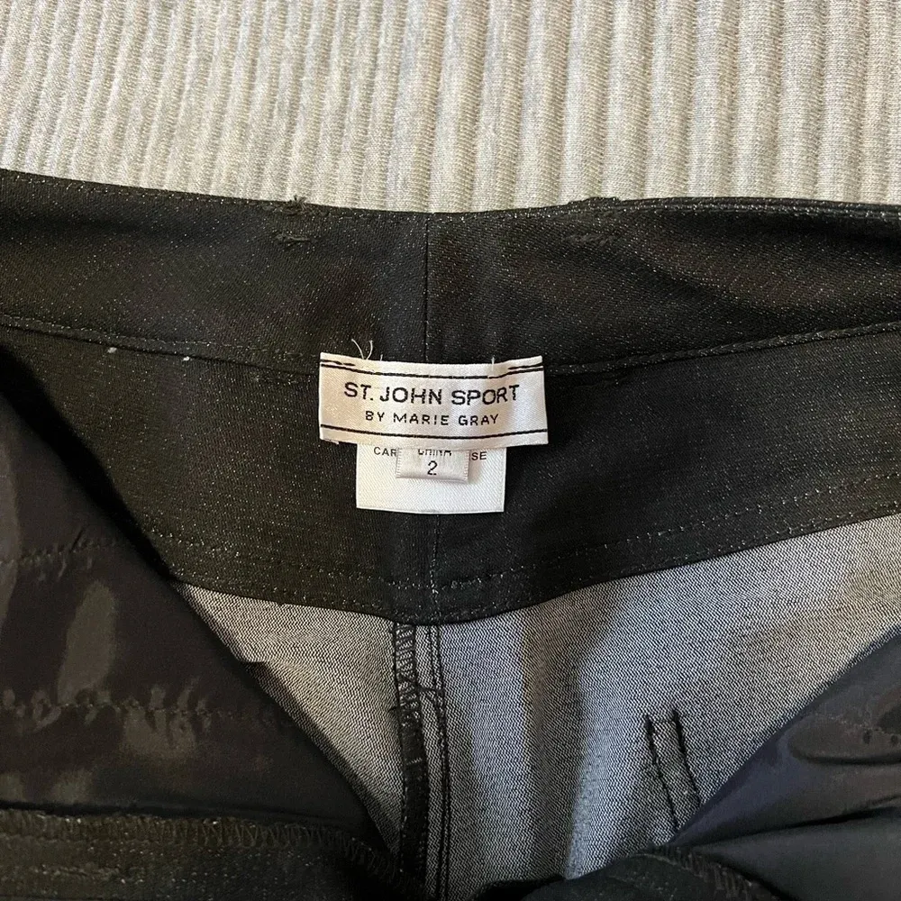 Women’s Vintage St. John Sport Black Denim 2 Piece Suit Jacket Trouser Pants 2 P - Image 10