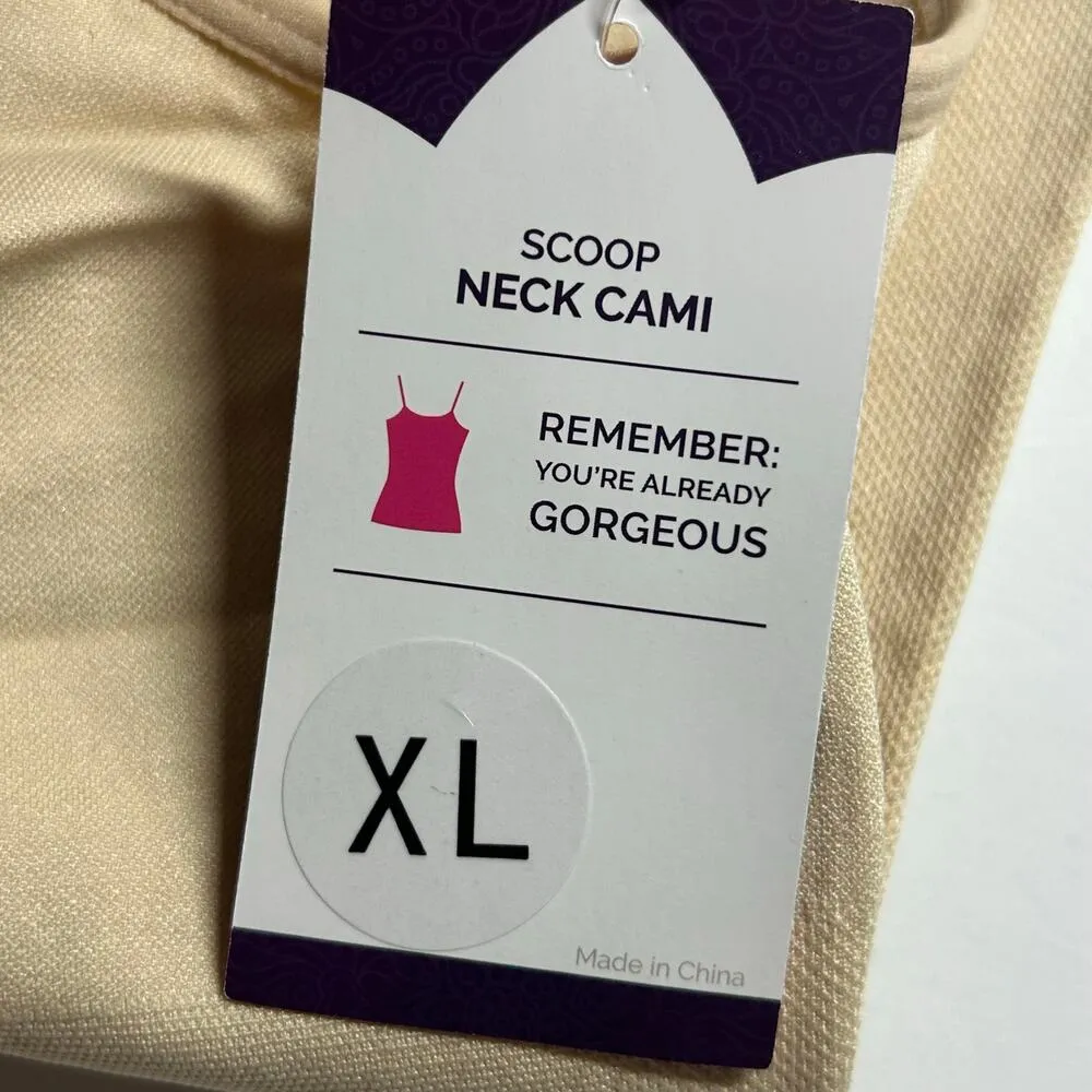 Empetua All Day Every Day Scoop Neck Compression Adjustable Cami Beige XL New Tan - Image 7