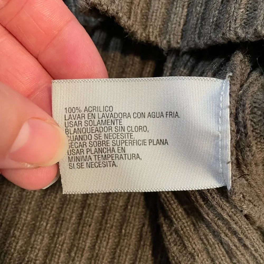 Worthington Brown Cowl Neck Short Sleeve Sweater Tunic Botton Detail- Size Large - Image 6