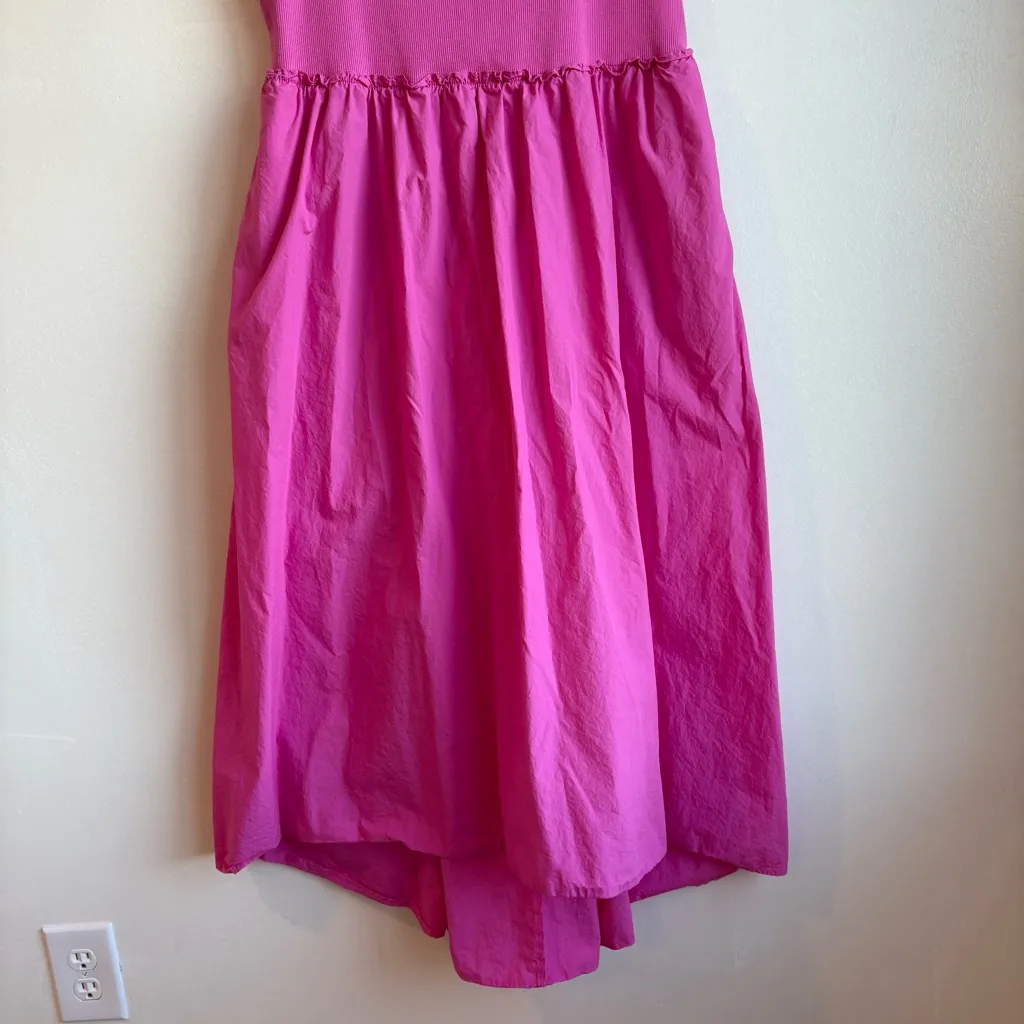 A New Day NWOT Ribbed Tank Top Midi Dress Size Large Pink - Image 3