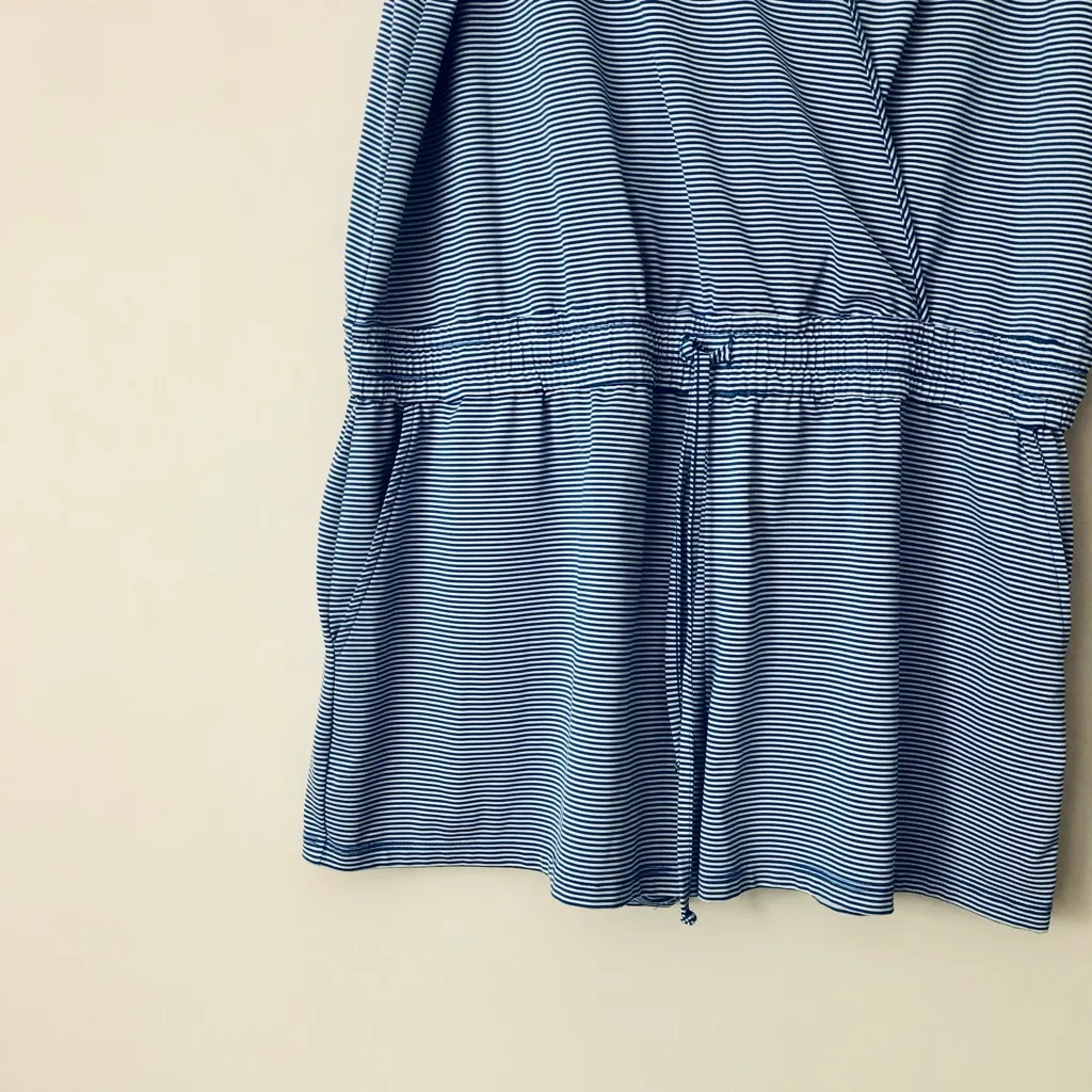 Vineyard Vines Sleeveless Sankaty Romper Cover-Up Blue White Women’s Size XL - Image 4