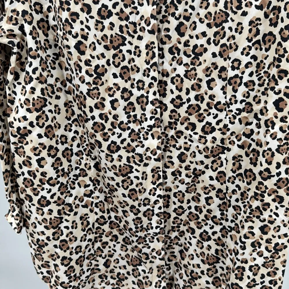 Chico's No Iron Leopard Print Button Down Shirt 3 XL office casual animal print - Image 6