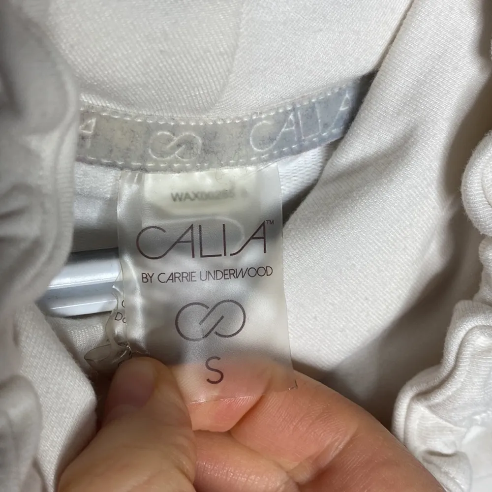 Calia by Carrie Underwood sleeveless cowlneck kangaroo pocket pullover size S White - Image 10