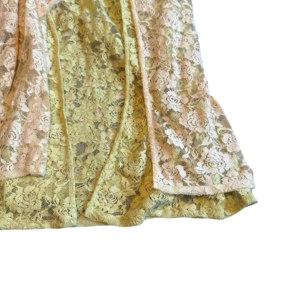 Free People FP One Solene Creme Peach High Low Maxi Skirt Stretch Lace XS NWT - Image 5