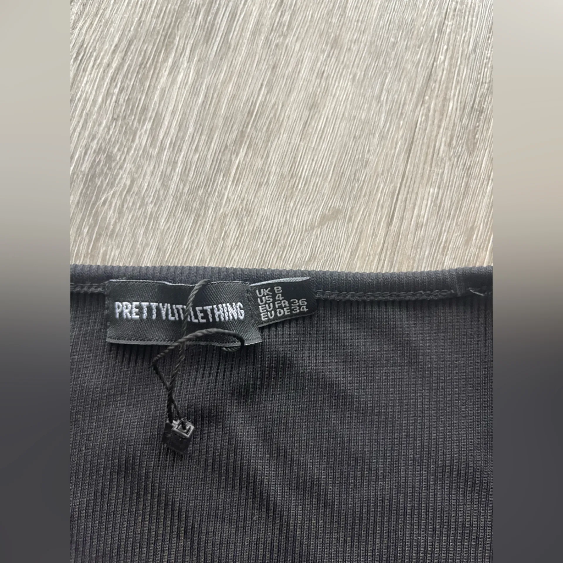 NWOT PLT BLACK RIBBED MIDI PENCIL DRESS US4 - Image 5