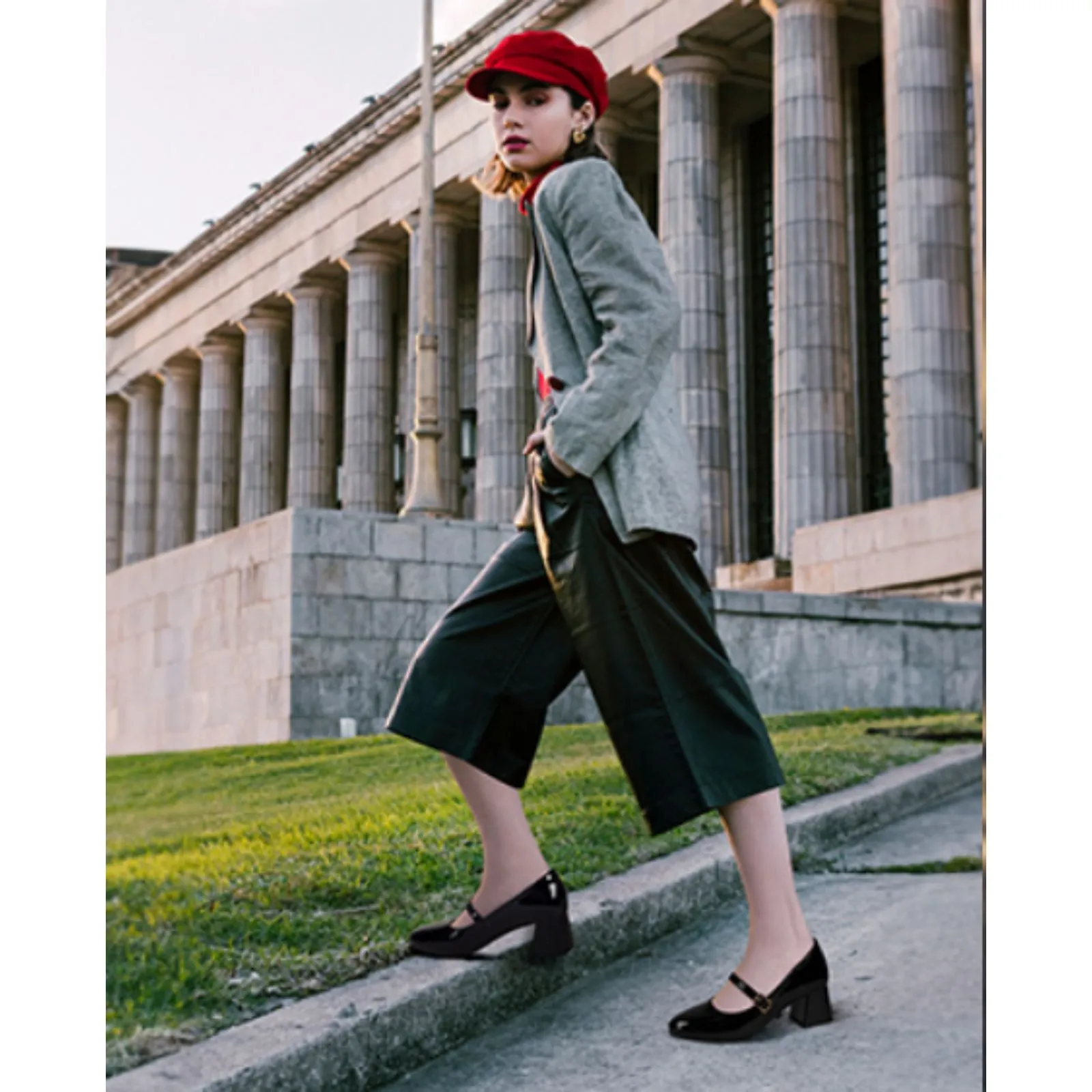 NWOB Trary Black Patent Leather Chunky Block Heel Round Toe Mary Jane Pumps Sz 9 - Image 11