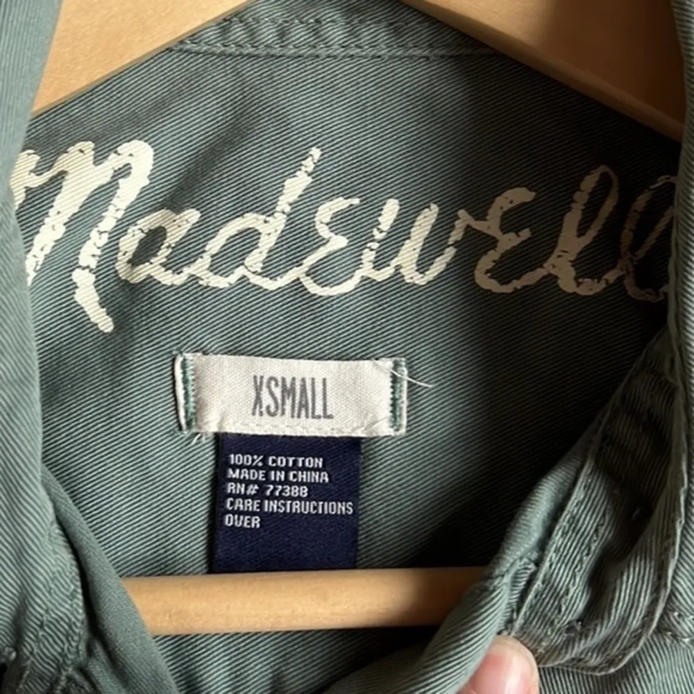 MADEWELL Tomboy Workshirt Army/Olive Green Button Down Long Sleeve Shirt Size XS - Image 12