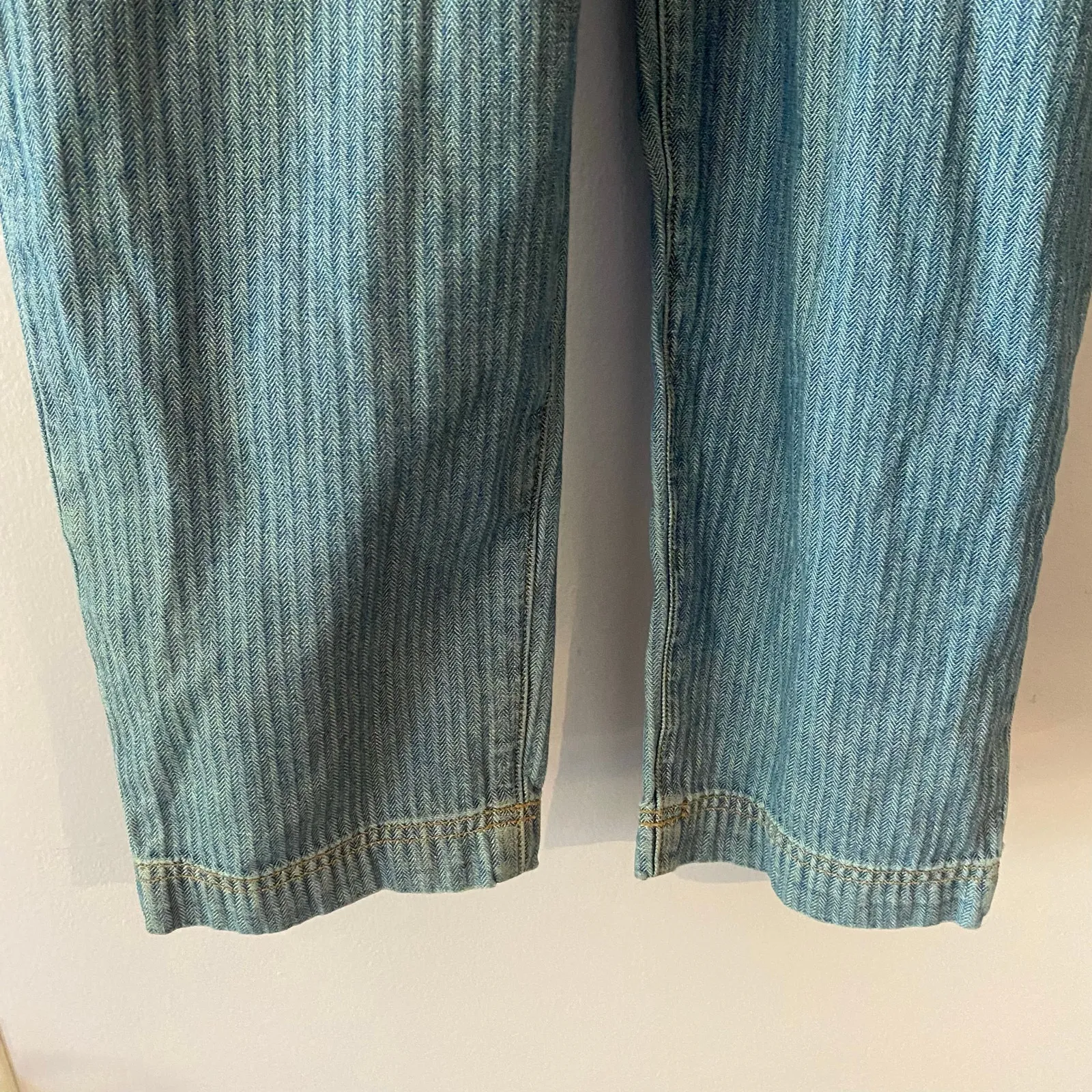 Ariat Blue Jean Long Sleeve Coveralls Button Down Jumpsuit Herringbone Medium - Image 7