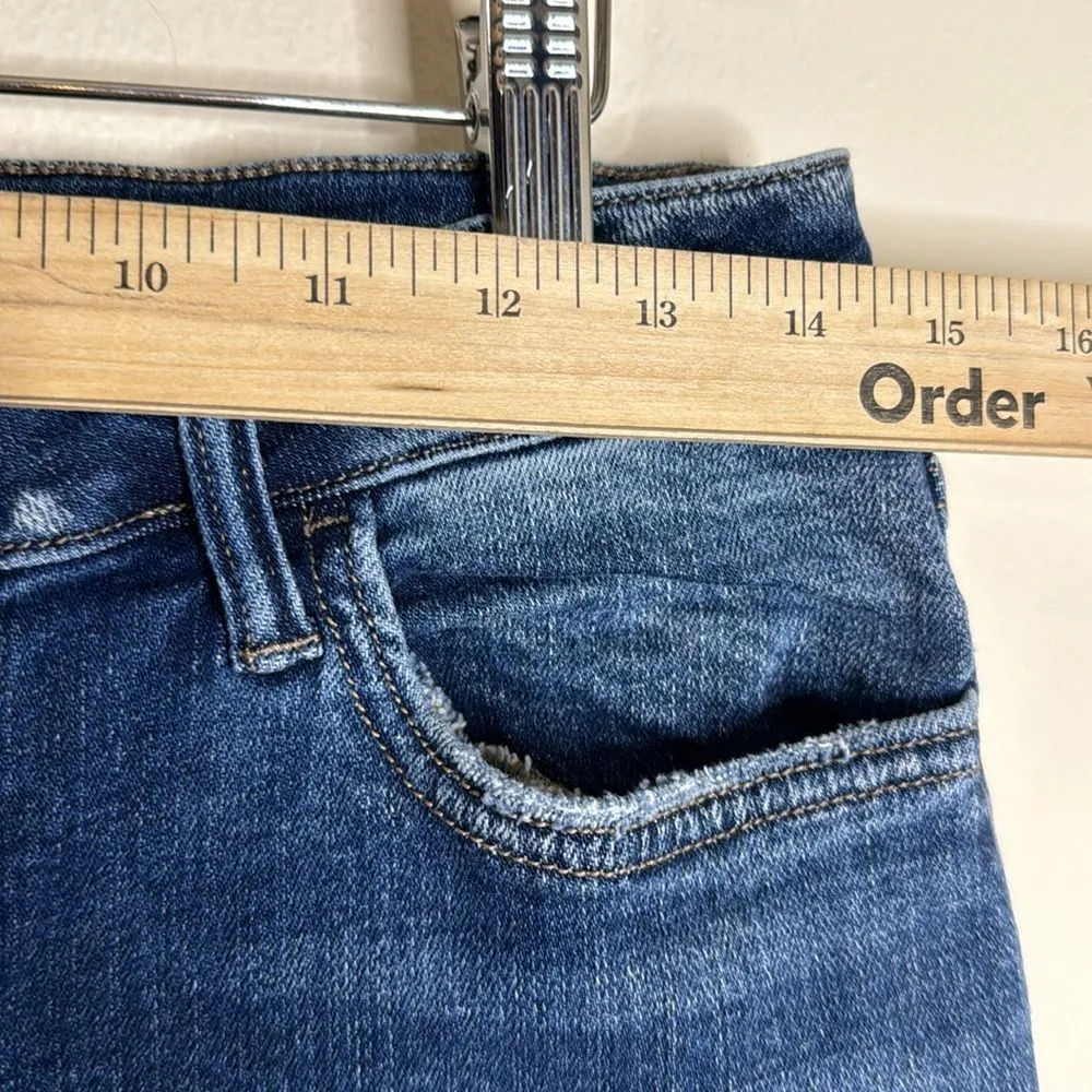 Flying monkey ladies dark denim straight ankle jeans size 28 - Image 5