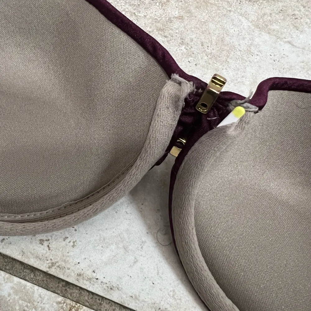 Victoria’s Secret Maroon Push Up Strapless Bikini Top Size 32B - Image 2