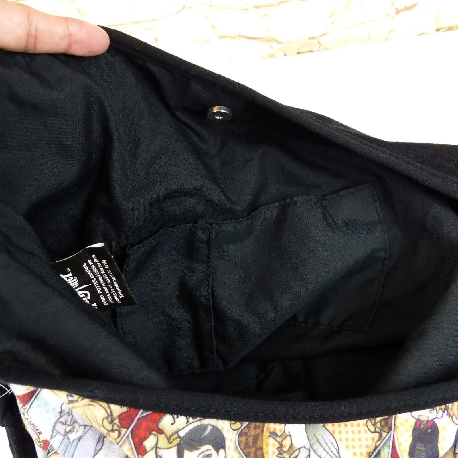 Harry Potter Chibi Card Hobo Bag Shoulder Tote Purse Black Multicolor 18x12 - Image 13