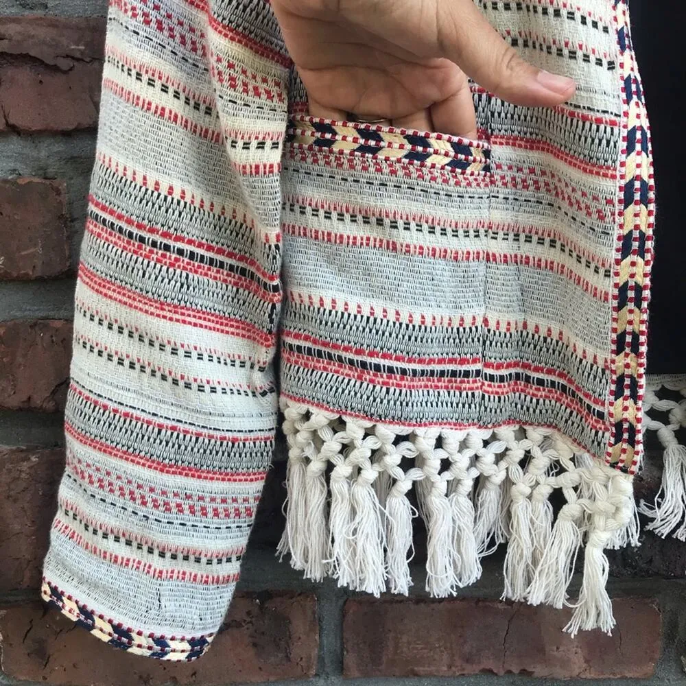 Tularosa Revolve Women's Santa Fe Fringe Moroccan Stripe Blazer Jacket Size XS - Image 4