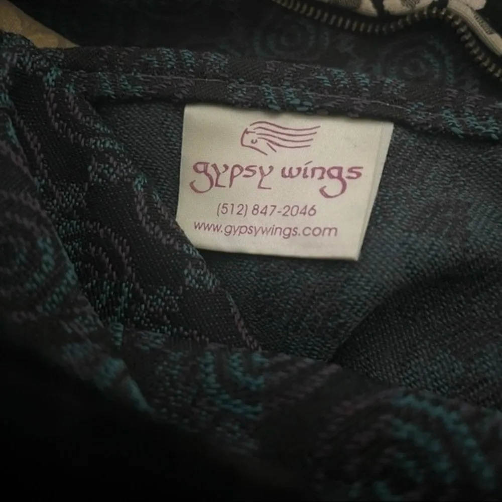 GYPSY WINGS Tote Bag Travel Black Velvety Soft Fabric Leopard Picture Handmade - Image 5