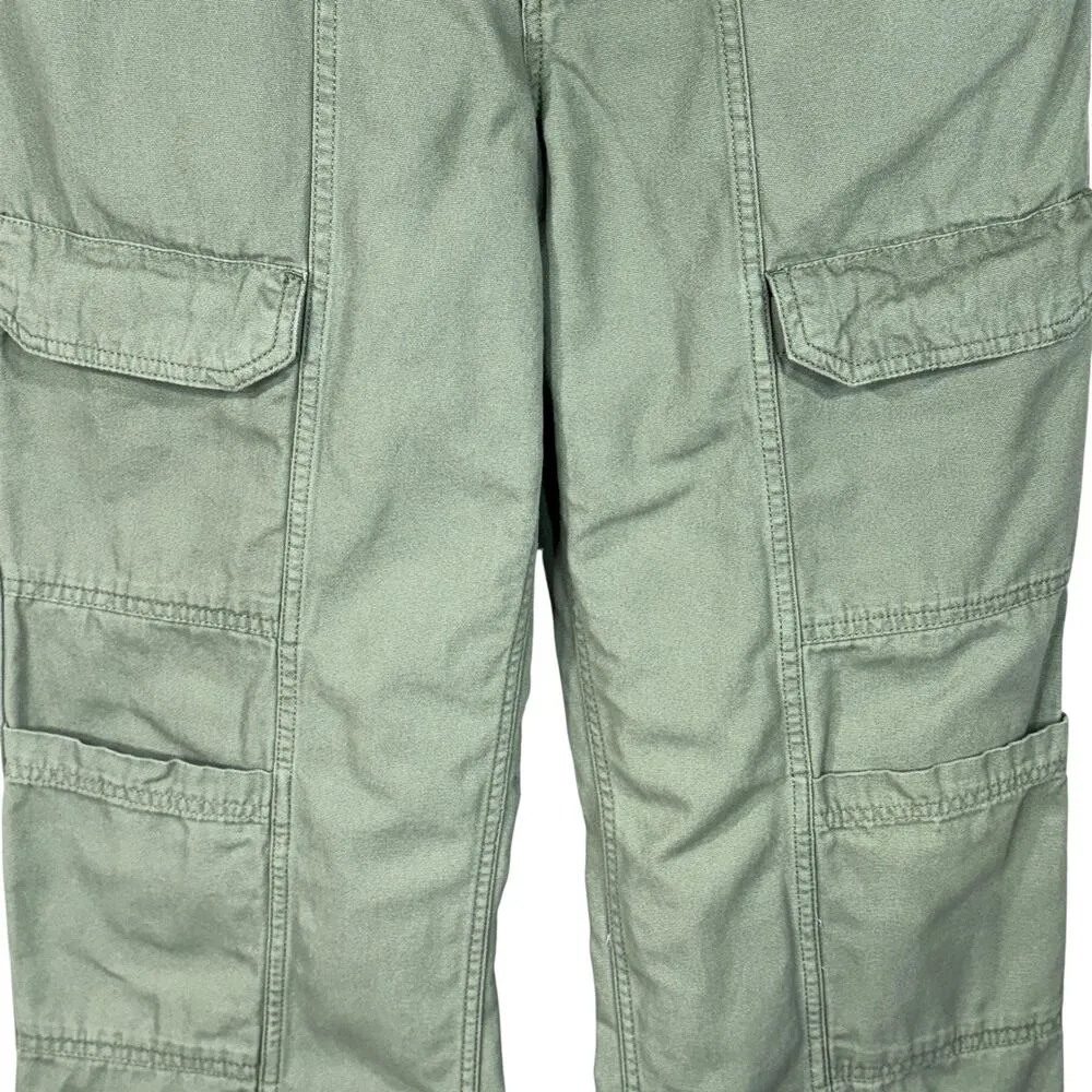 Aeropostale Small Utility Cargo Pants Hi-Rise Wide Leg Zip-Fly Olive Green Women - Image 3