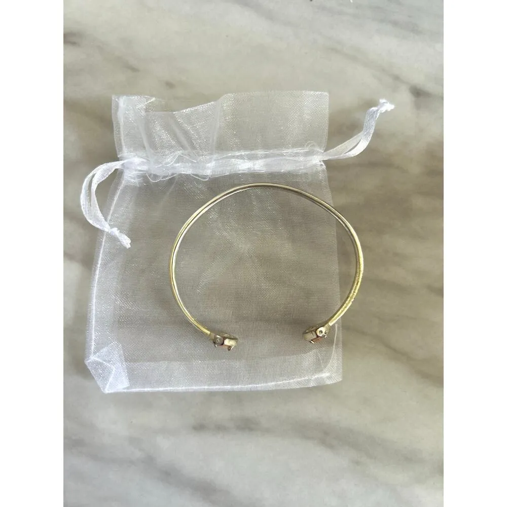 Kendra Scott Pink Stone & Clear Rhinestone Silver Bangle - Image 4