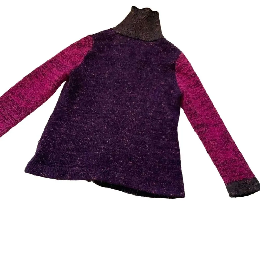 Laura Ashley Vintage Size Large Pink Purple Black Fuzzy Thick Warm Jacket Coat L - Image 8