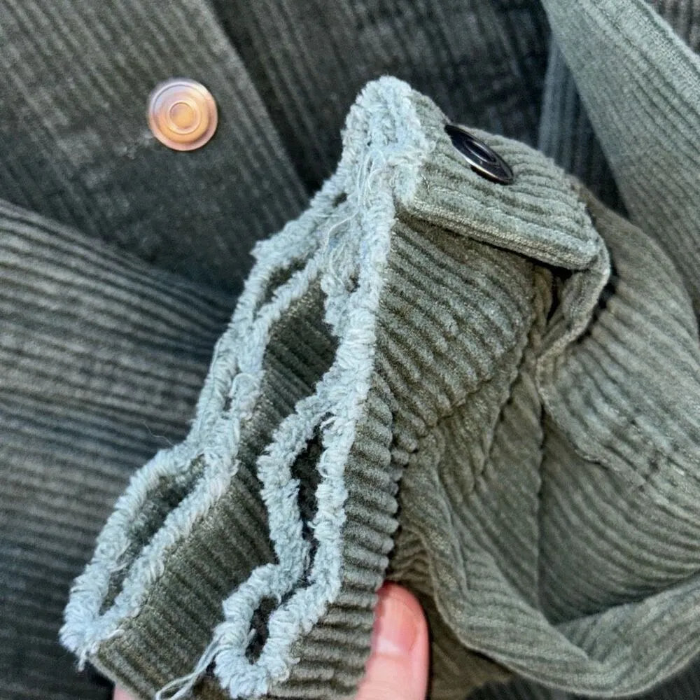 Vtg Green Windsor Corduroy Shacket Medium - Image 8