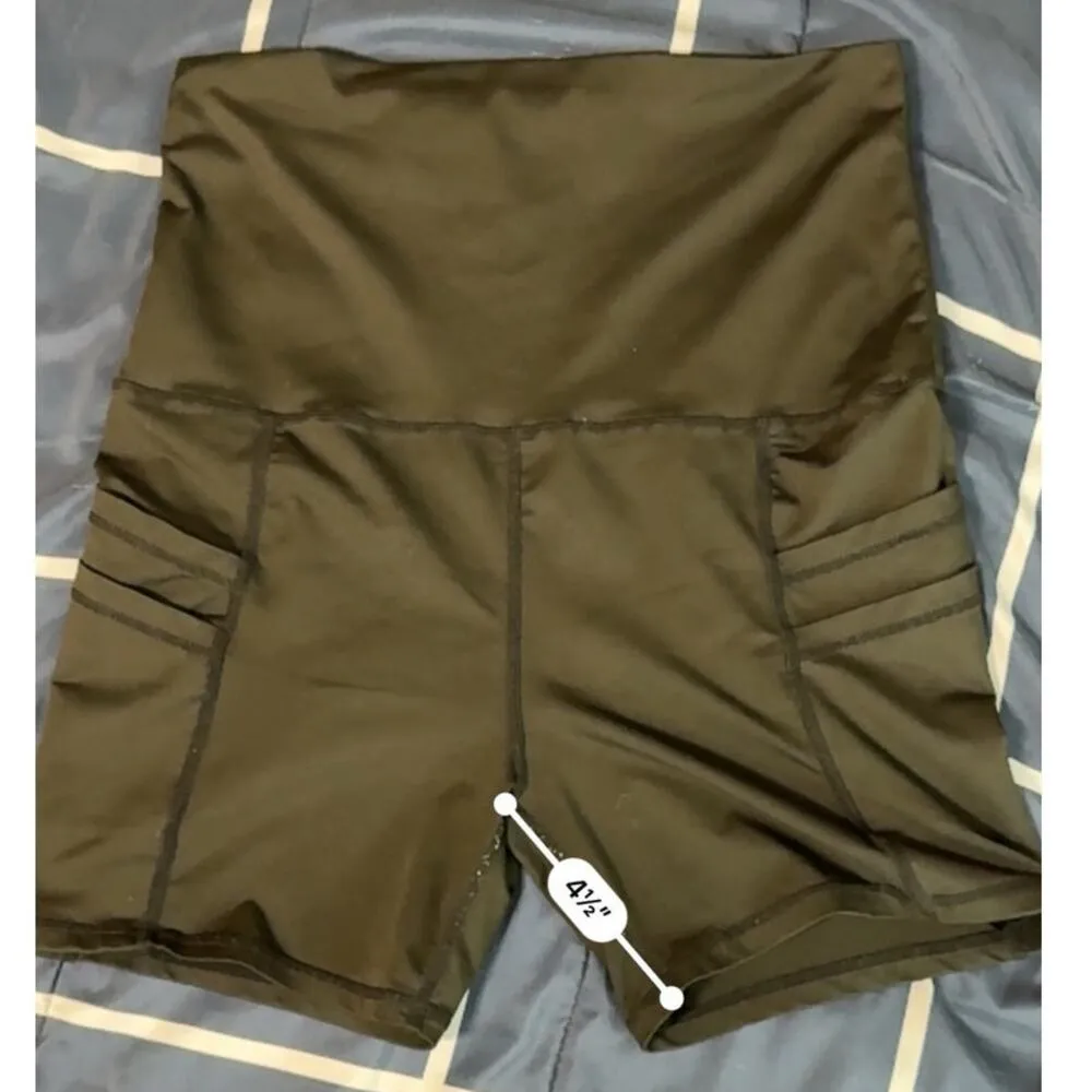 Shein Women's Maternity Size Medium Black Biker Shorts with Pockets - Image 9