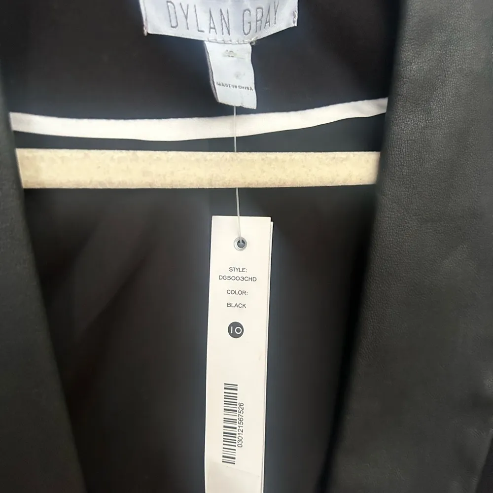 NWT Dylan Gray black with leather trim blazer size 10 - Image 4