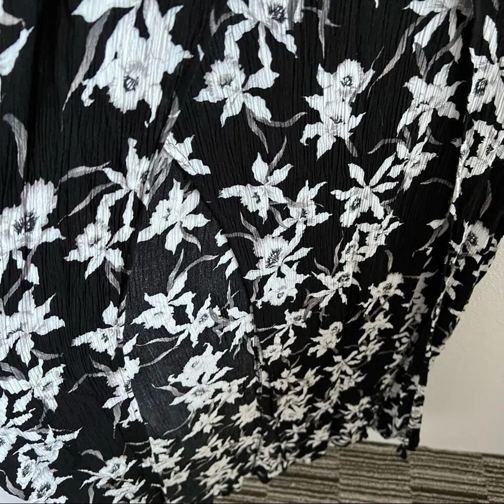 Anthropologie Lost in Lunar Dark Floral High Slit Maxi Dress US 8 Black - Image 5