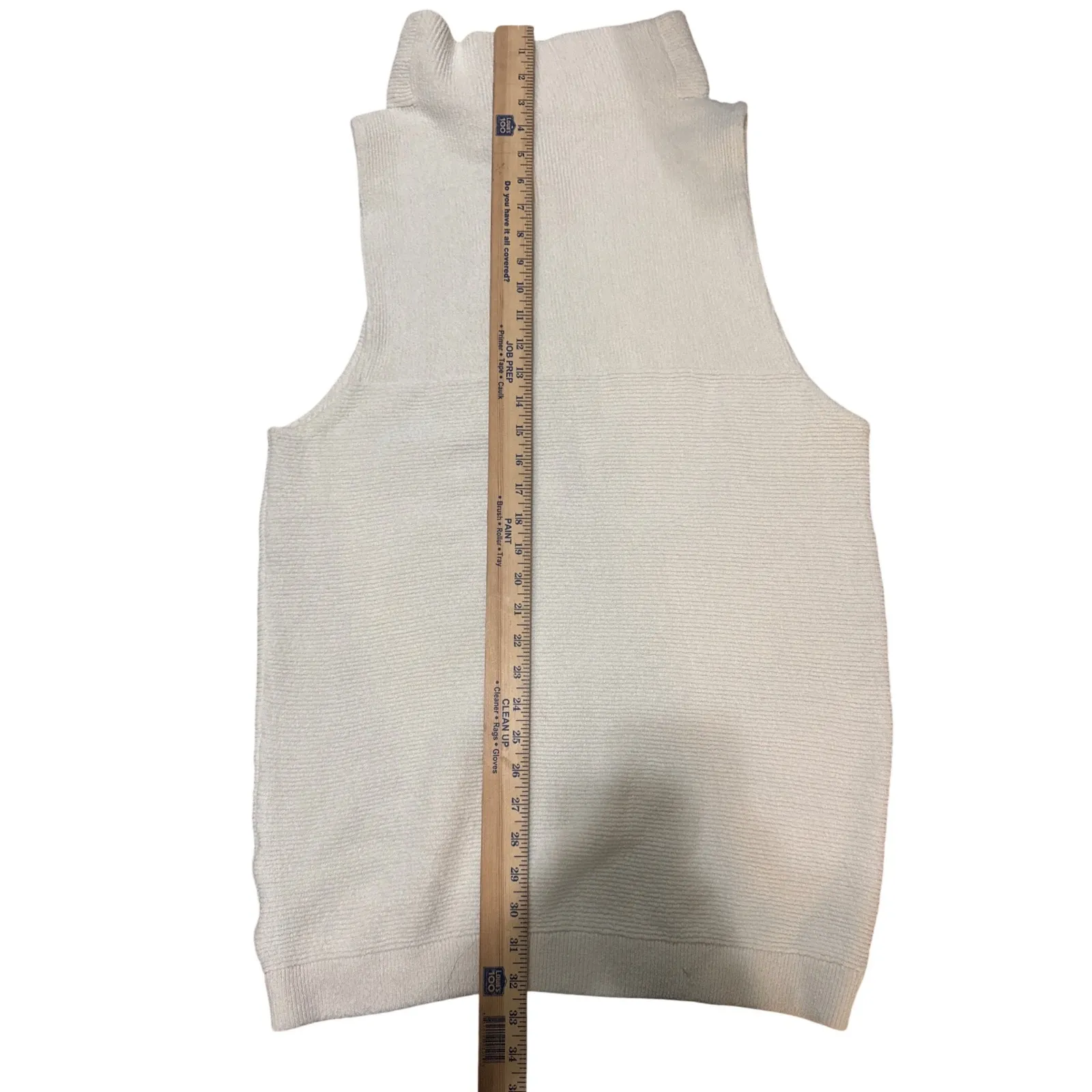 Free People M Isla Ottoman Sweater Slouchy‎ Sleeveless Ivory Tunic Turtleneck - Image 12