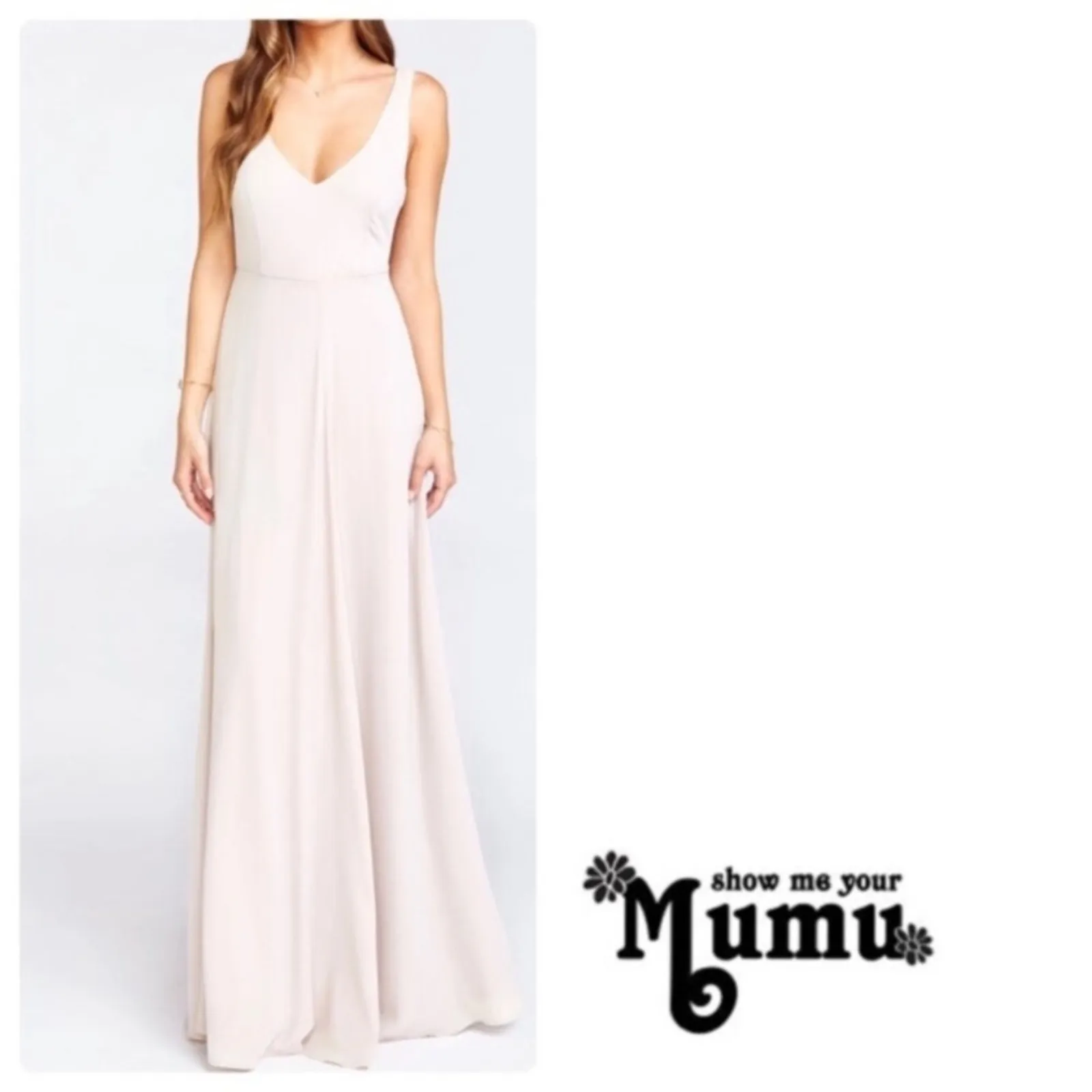 Show Me Your Mumu SMYM Jenn maxi dress in show me the ring crisp- cream NEW XL - Image 2