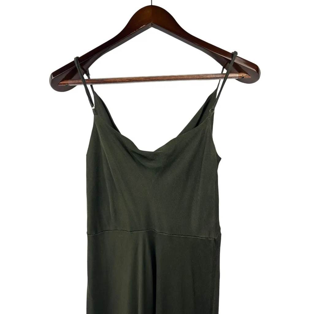Women’s Anthropologie Small Dark Army Green Sleeveless Maxi Dress with 2 Side Sl - Image 4