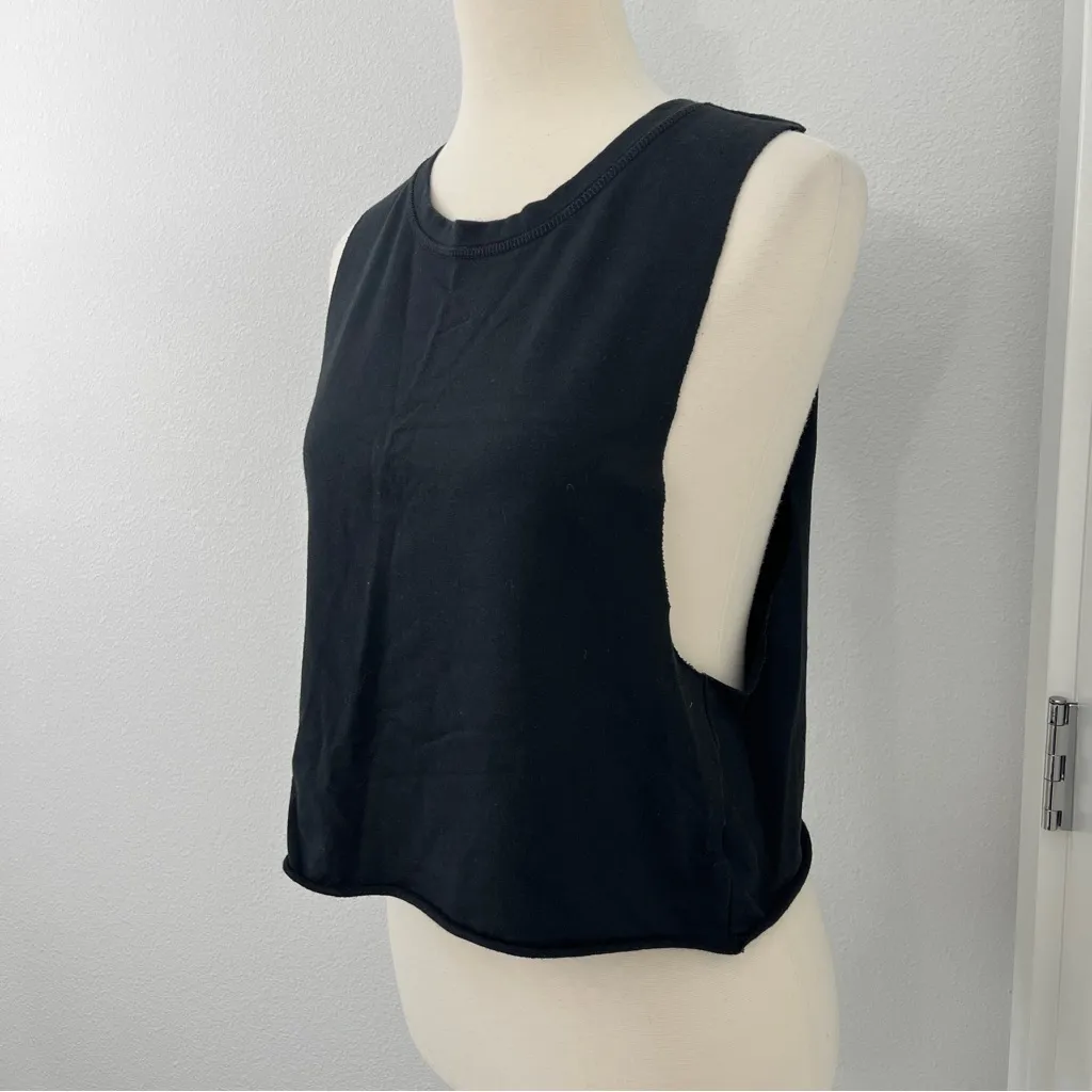 Offline by Aerie Small Black Sleeveless Crop Top Muscle T-Shirt - Image 3
