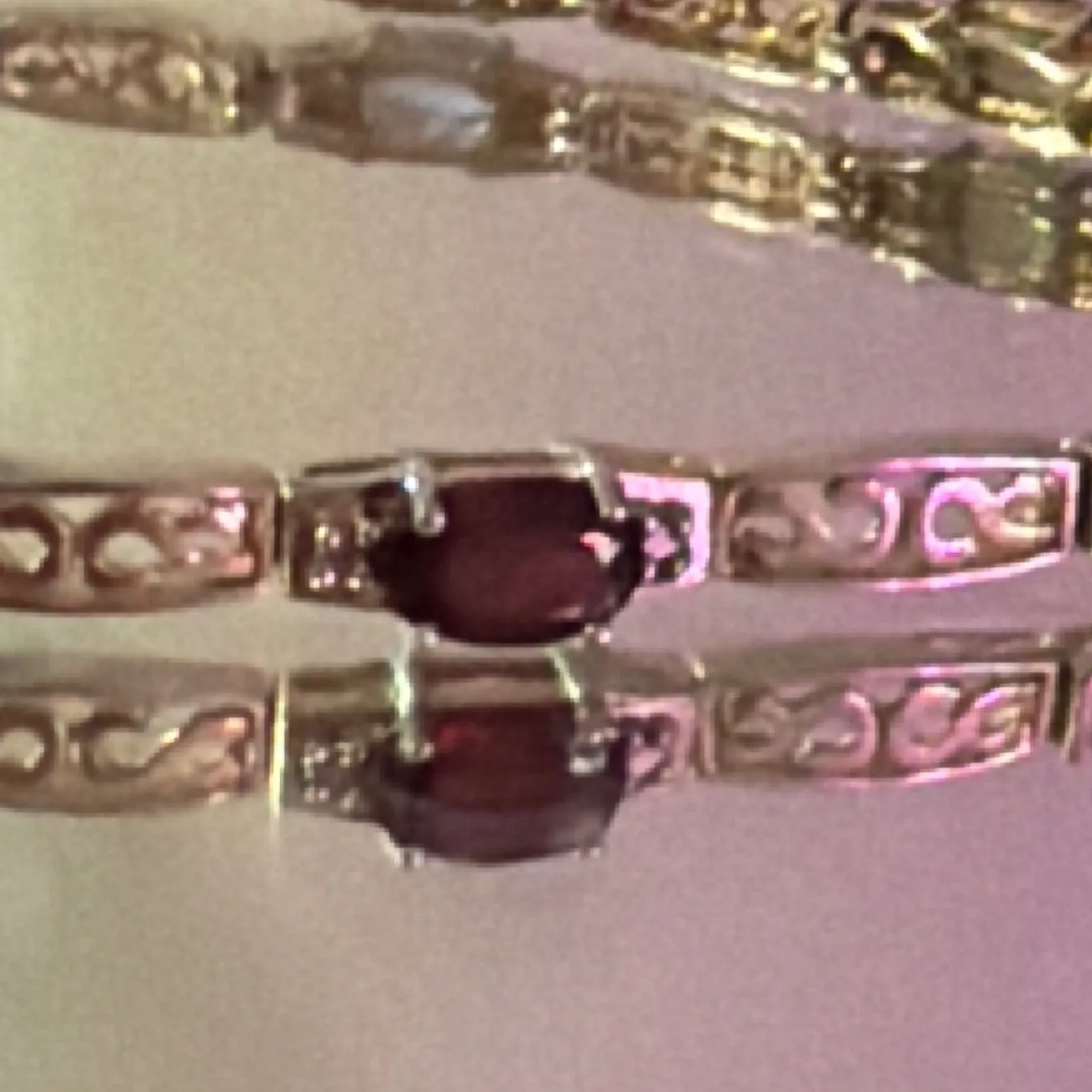 FAS 925 Sterling Silver Bracelet multiple Gemstone Accents Wrap Style 7.25" Gold - Image 8