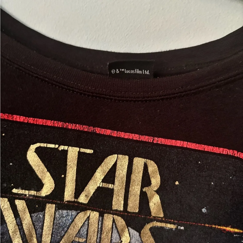 Vintage 80s Black Lucas film Star Wars darth vader crew neck oversize sweater S - Image 4