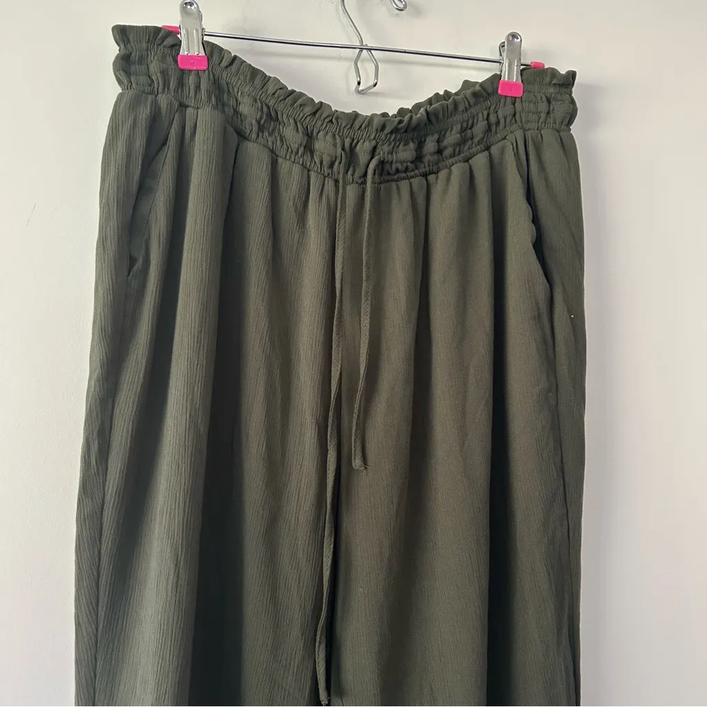 Torrid| Olive Green Gauzy Jogger Pants sz 2 - Image 5