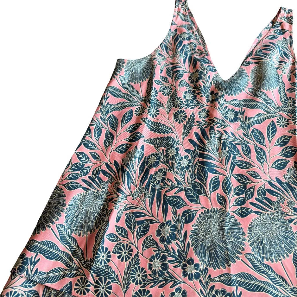 J. Crew x Abigail Borg Pink Floral Tropical Print 100% Silk Shirt Top Size 4 - Image 5