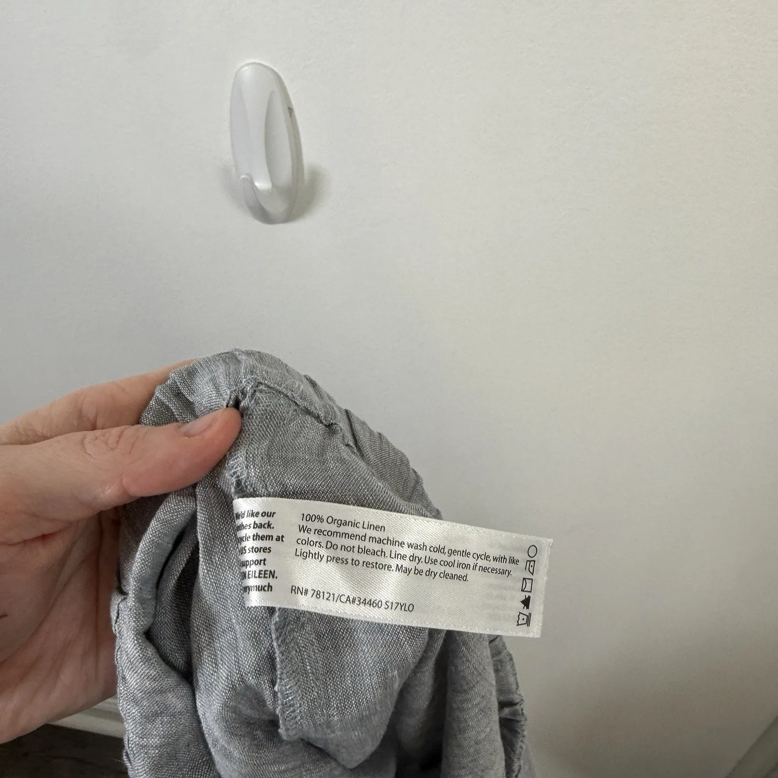 Eileen Fisher Straight Crop Pant Chambray Blue 100% Linen Lagenlook NEW Women PM - Image 7