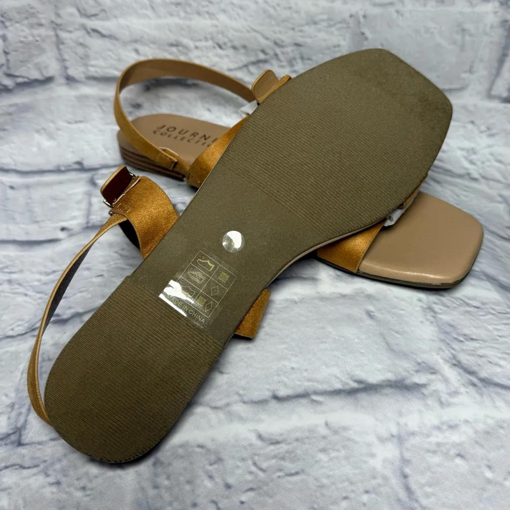 Journee Collection Tan Buckle Sandals - Image 3