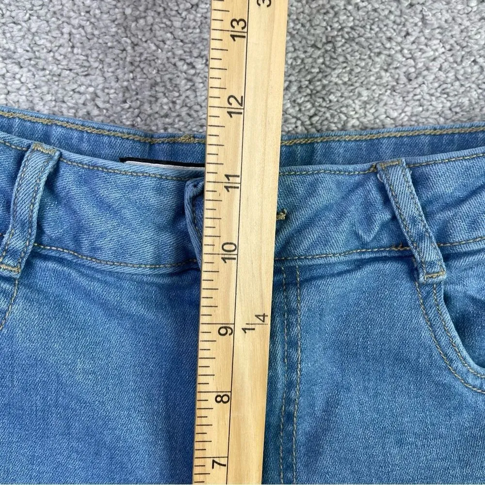 Bagatelle Jeans Women's 29 Blue Cropped Wide Leg High Rise Light Denim Stretch - Image 8