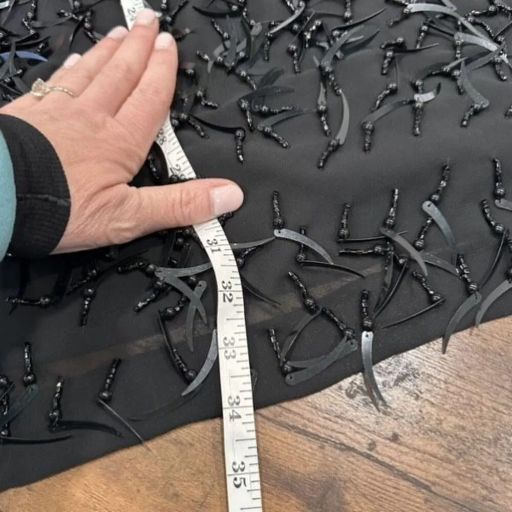 Club Monaco Women's Beaded Embellished Sleeveless Triete Mini Dress Black Size 2 - Image 5