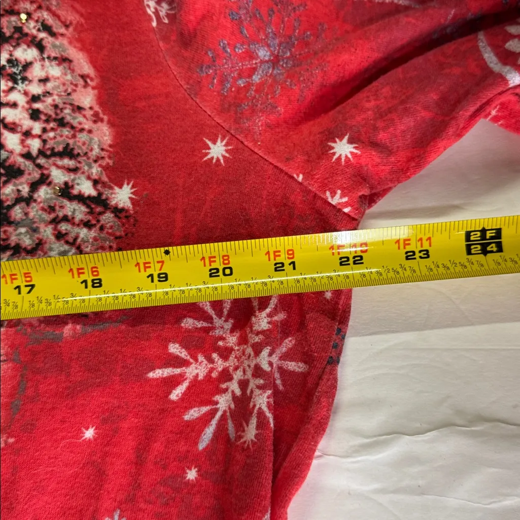 Holiday Editions Red Snowflake Long Sleeve Tee XXL snowmen embellished winter - Image 10