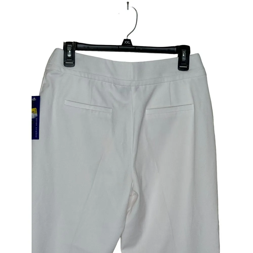 Peter NYGard Womens Pants Stretch Cropped Tapered Leg Slpit Side White 8 NWT - Image 11