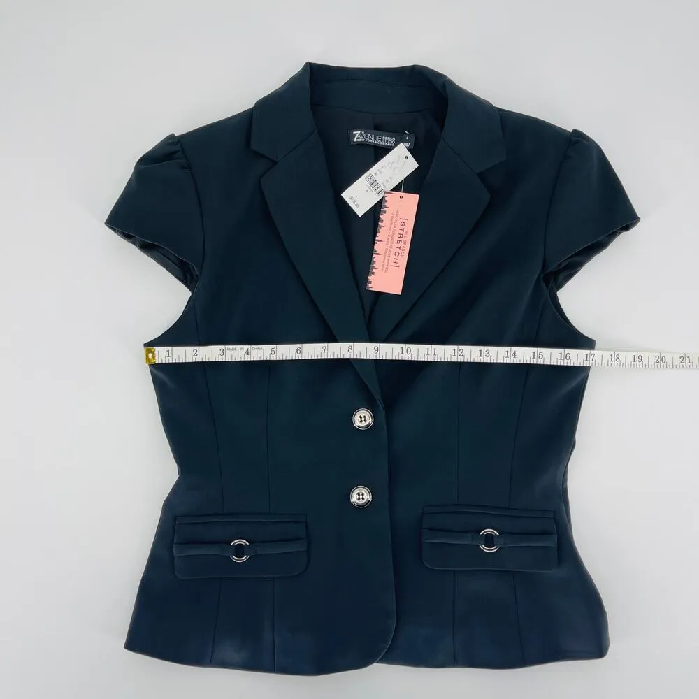 New York & Co 7th Avenue Design Studio Black Short Sleeve Jacket - Size 6 - NWT - Image 10