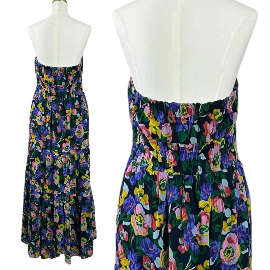 Anthropologie The Somerset Strapless Maxi Dress Blue Patte Floral Size Large NWT - Image 11
