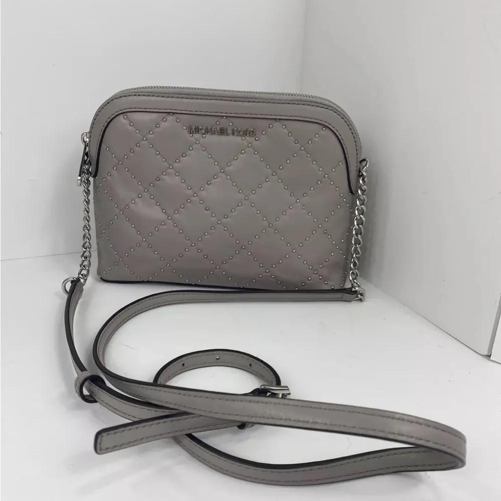 Michael Kors Jet Set Grey Quilted Leather Crossbody Adjustable Strap XC - Image 5