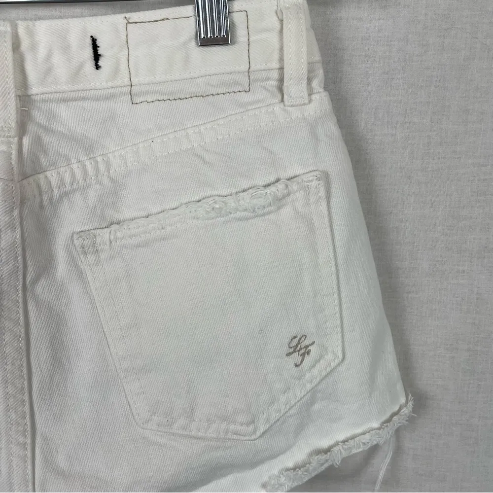 Lovers and Friends Revolve High Rise White Distressed Jack Short - Image 5