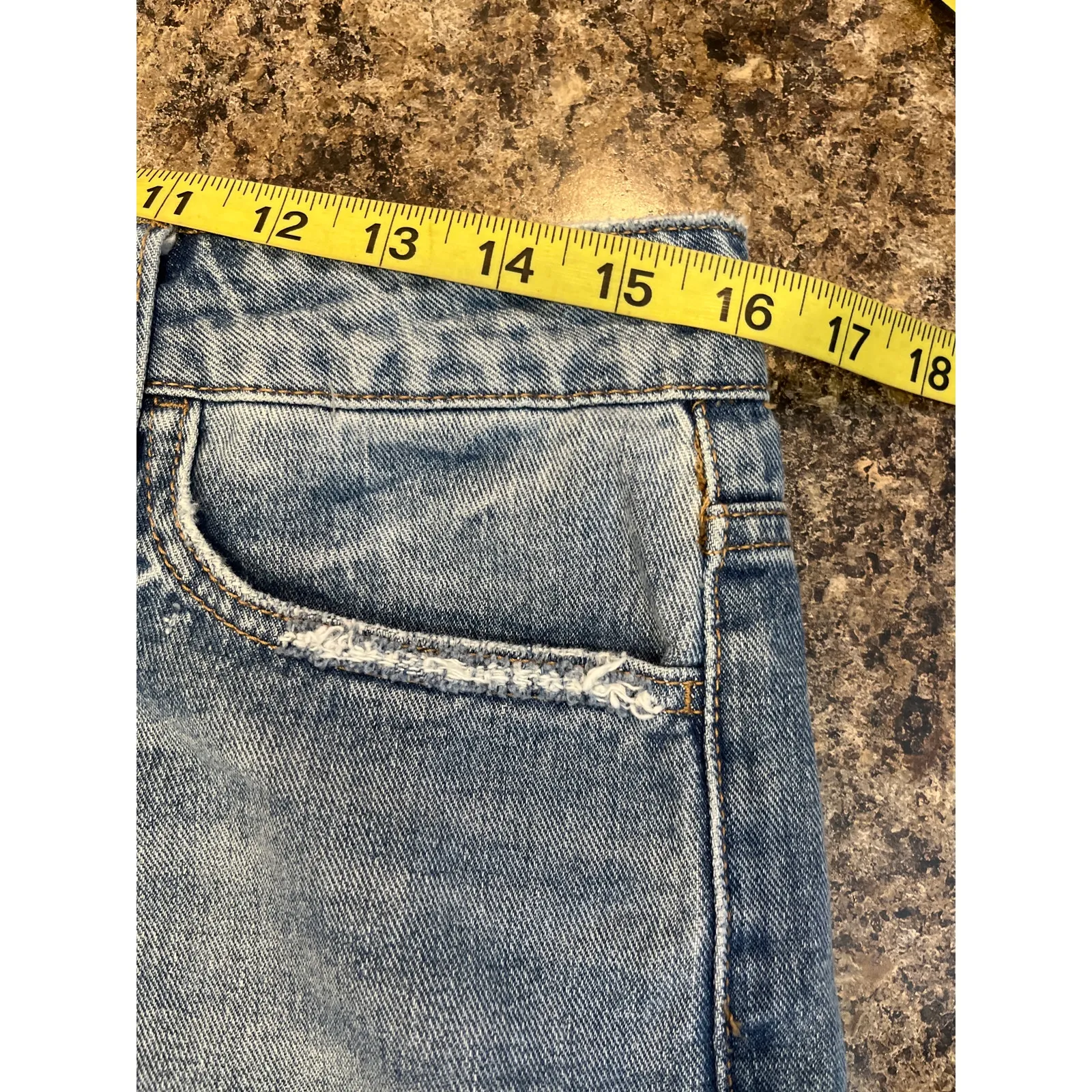 Flying Monkey‎ Cut Off Blue Denim Jean Shorts Size 29 - Image 5